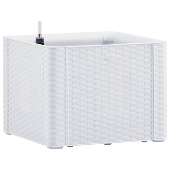 Strat inaltat gradina sistem auto-udare, alb, 43 x 43 x 33 cm Strat inaltat gradina sistem auto-udare, alb, 43 x 43 x 33 cm