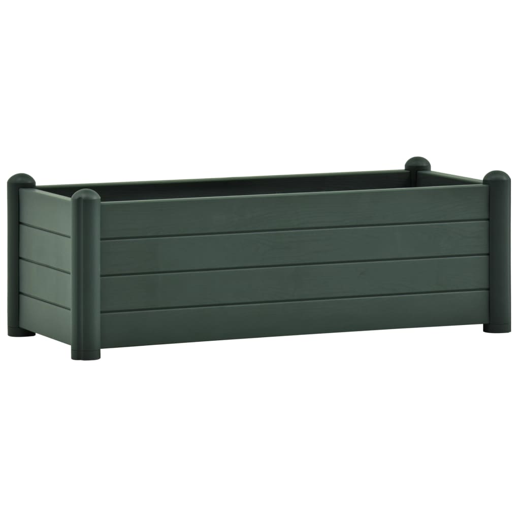Jardiniera inalta pentru gradina vidaXL, Polipropilena, 100 x 43 x 35 cm, Verde