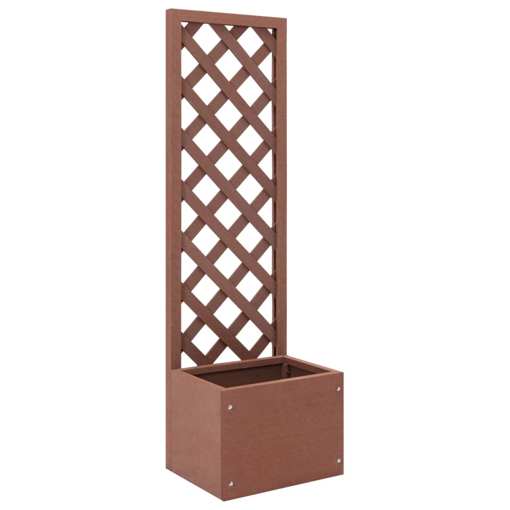 Jardiniera cu spalier incorporat vidaXL, Lemn compozit, 40 x 30 x 135 cm, Maro