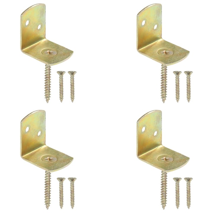 Set 4x Consola panou gard vidaXL, Metal, 30 x 35 mm, Galben