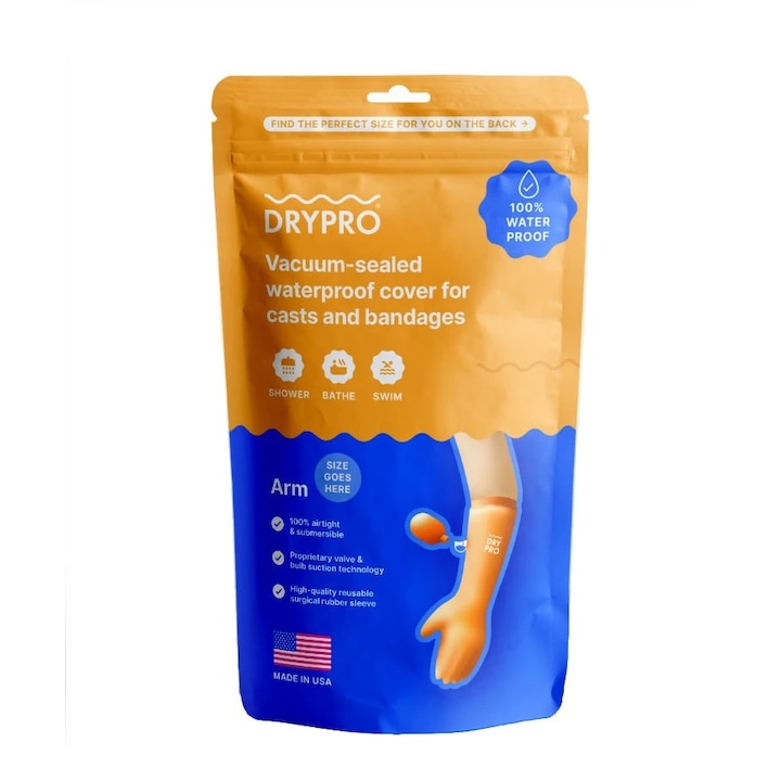 Protectie impermeabila de mana DryPro pentru ghips, pana la cot, marime L, circumferinta peste 25 cm, lungime 50 cm