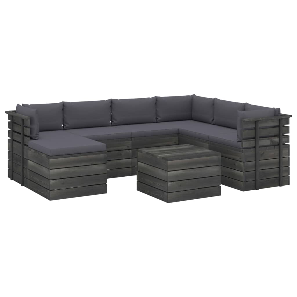 Set mobilier gradina din paleti cu perne, 8 piese, lemn de pin