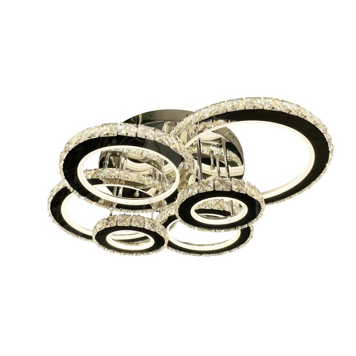 Lustra LED Creative Krystal 6, Crom, 200 w