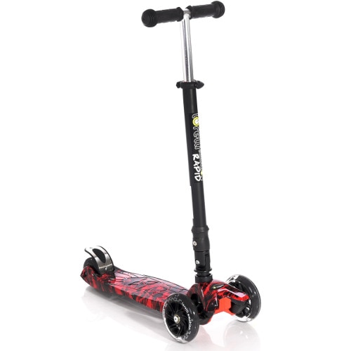 Trotineta Lorelli pentru Copii Rapid cu 4 Roti cu Leduri, Red Fire