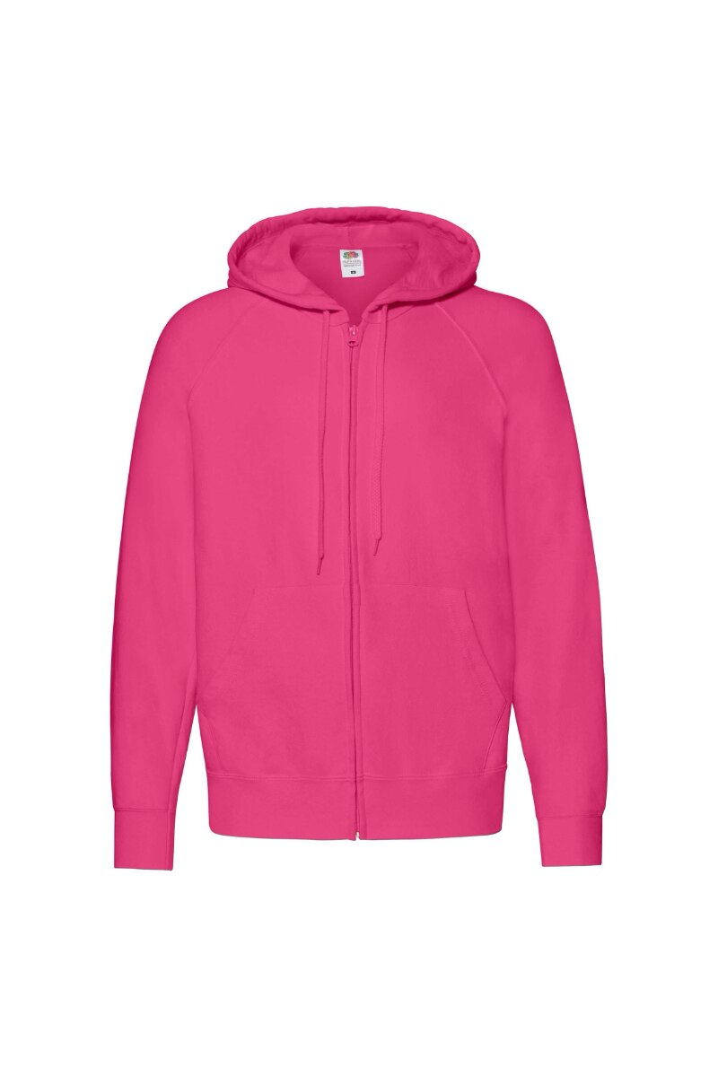 Hanorac cu gluga Fruit of the Loom, Bumbac/Poliester cu fermoar, Fucsia