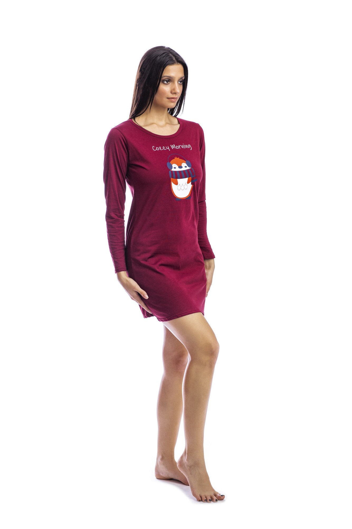 Camasa de noapte , PJF349, Visiniu, XL