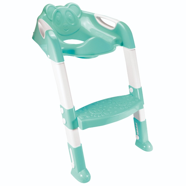 Treapta toaleta Jocca, 6 Inaltimi, 55x40x25 cm, Greutate maxima 30 kg, 12+, Alb/Turcoaz