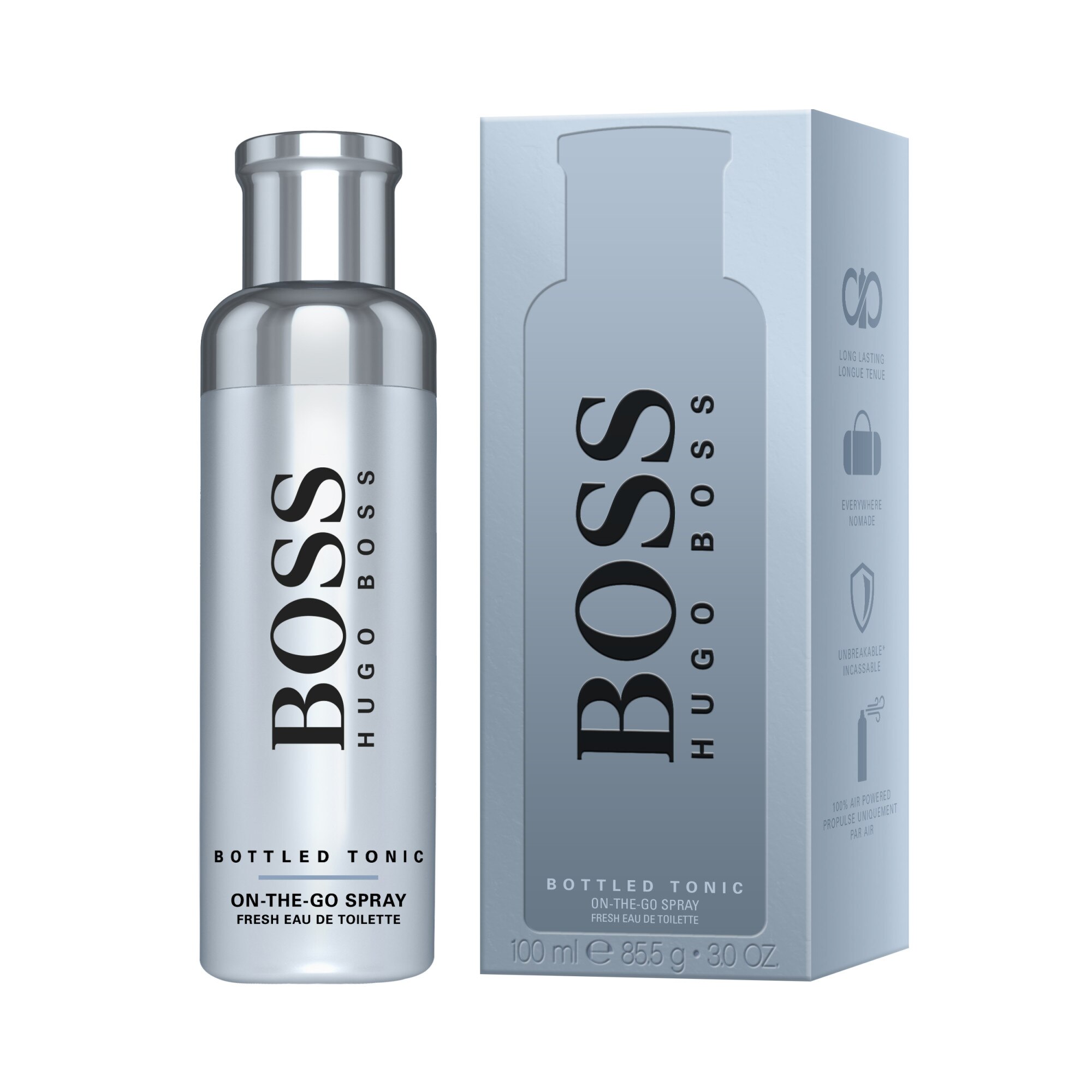 Apa de toaleta Hugo Boss, Boss Bottled Tonic On The Go Spray, Fresh, Barbati, 100 ml