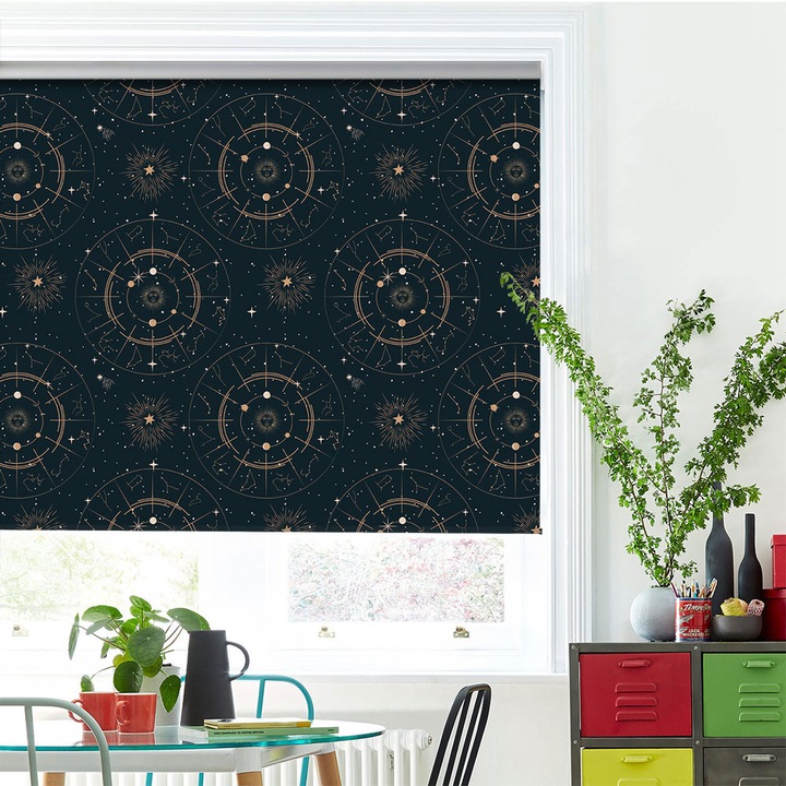 Roleta Art Shade tip Jaluzea cu Rulou si sistem inclus, Art Star, Sistem solar multiplicat, Pattern, Decoratiuni, Latime 160 cm x Inaltime 130 cm
