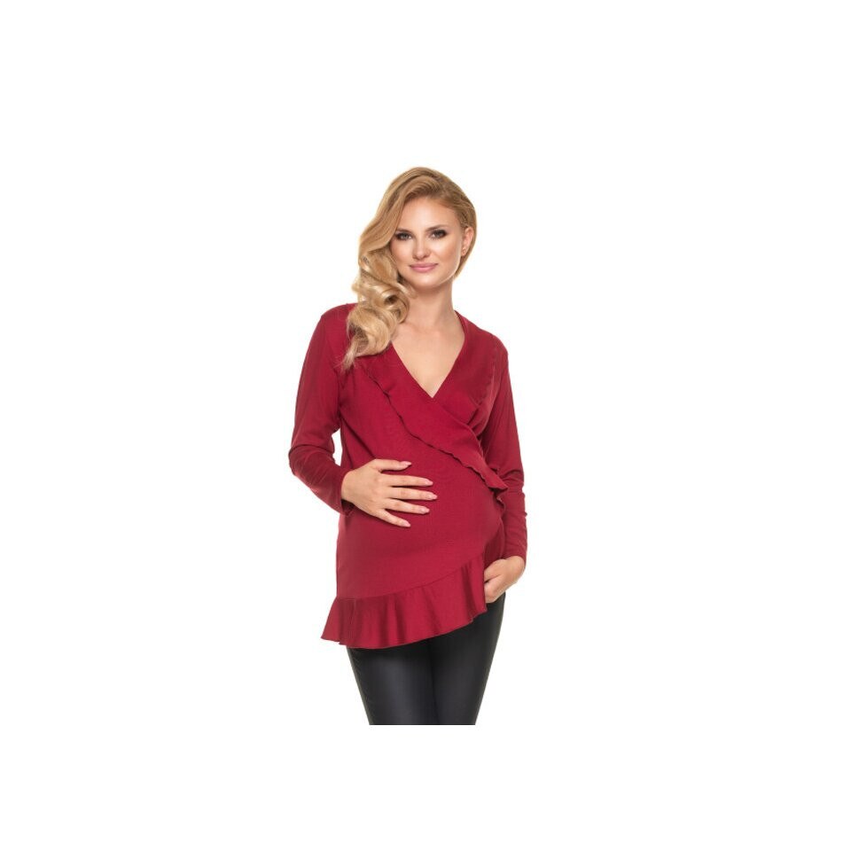 Bluza cu volanase, bordo S-M