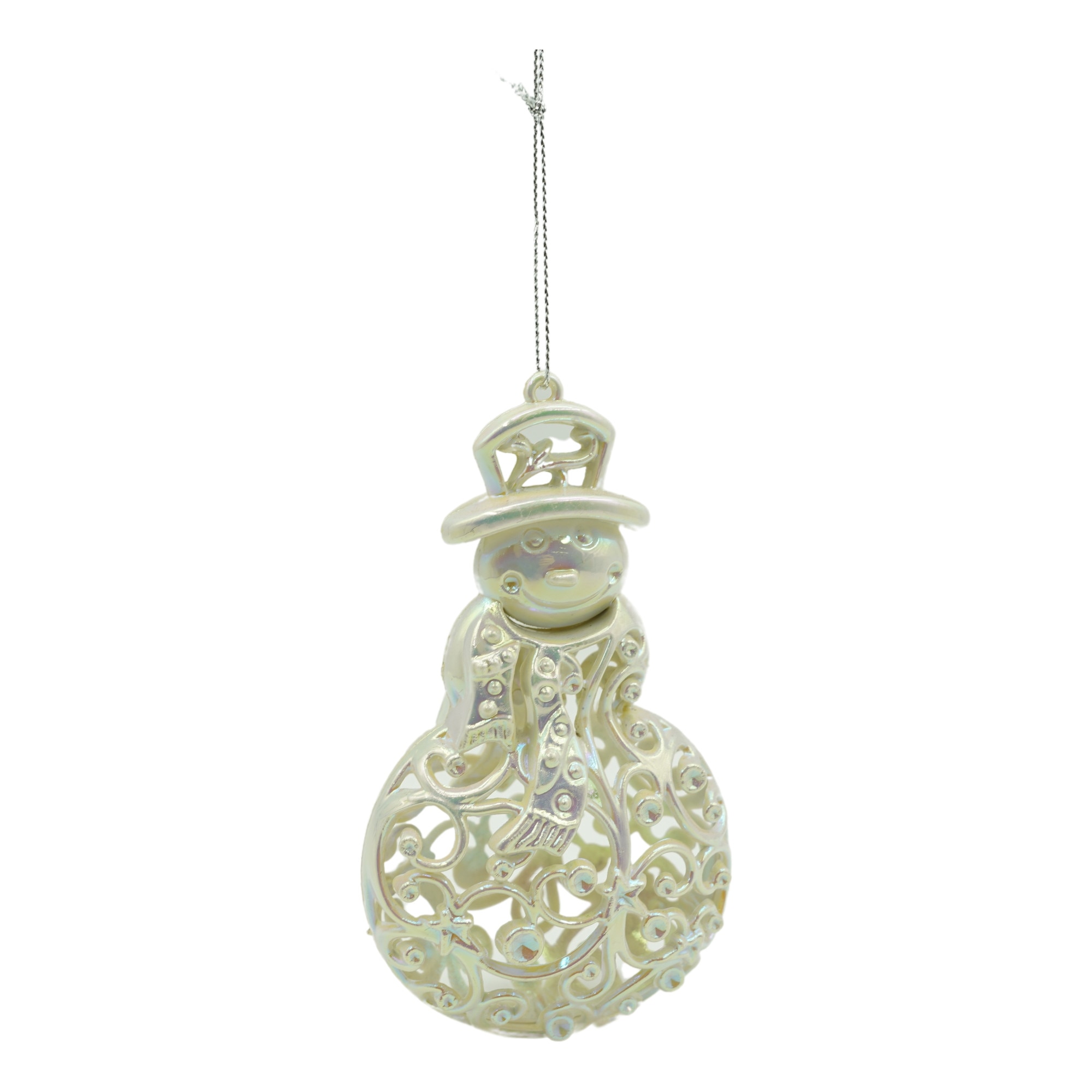 Ornament brad de Craciun, Perlat, in forma de Om de zapada, 8 cm x 13 cm, Plastic, Flippy