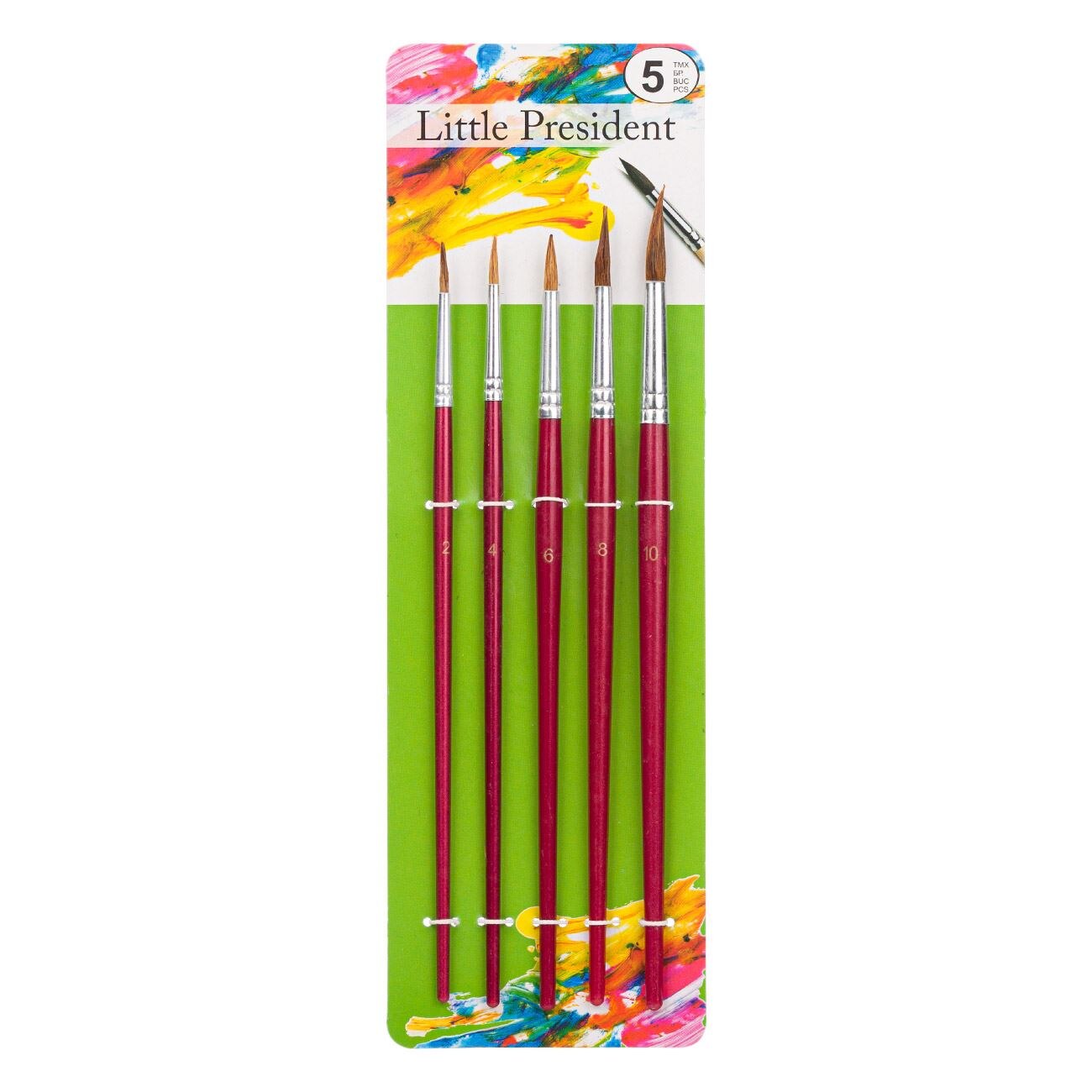 Set 5 pensule, Zola, pentru pictat, rosii, diferite marimi