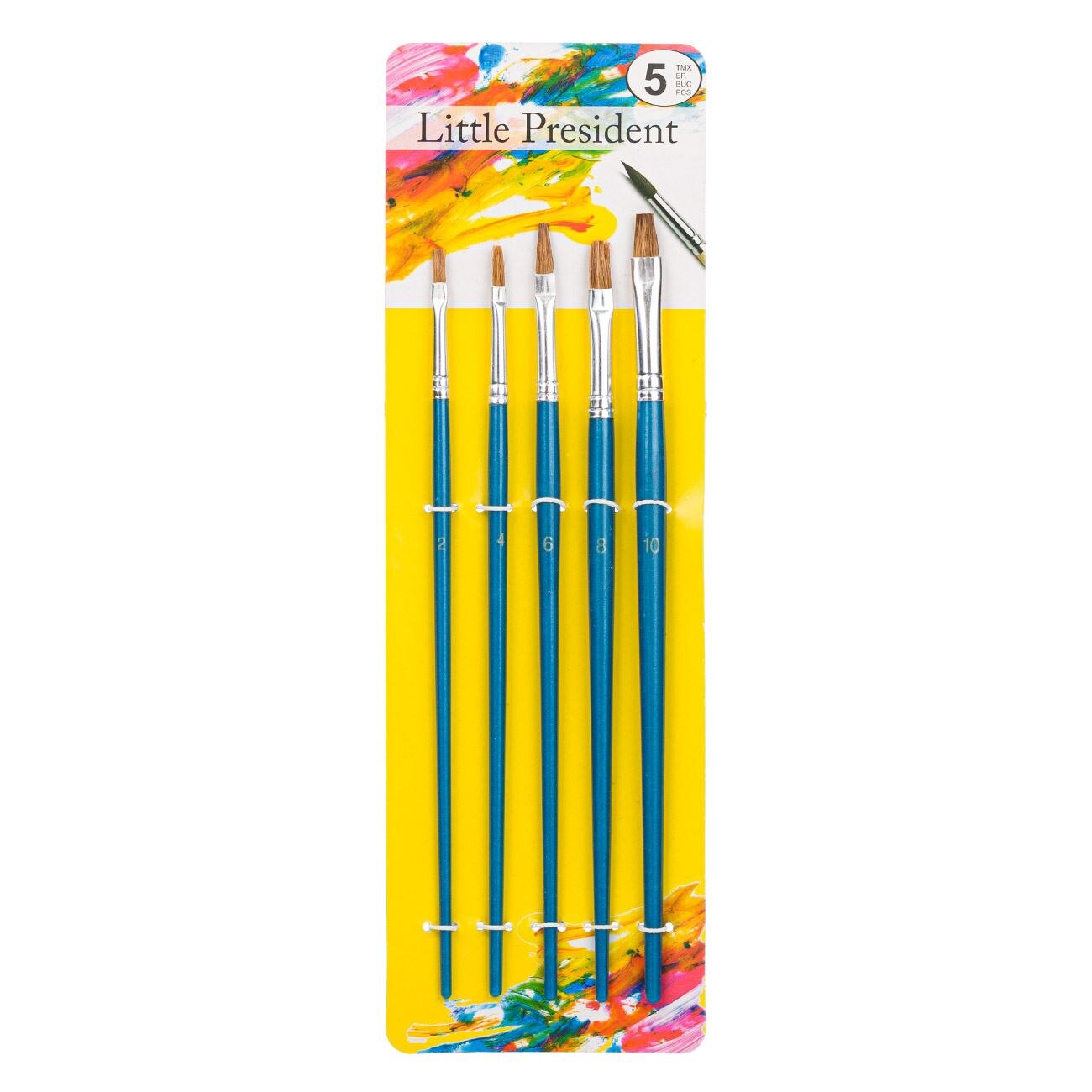 Set 5 pensule, Zola, pentru pictat, turcoaz, marimi diferite