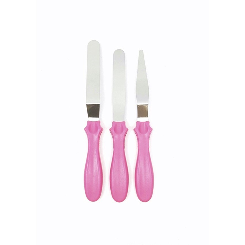 Set 3 spatule metalice, cu maner plastic