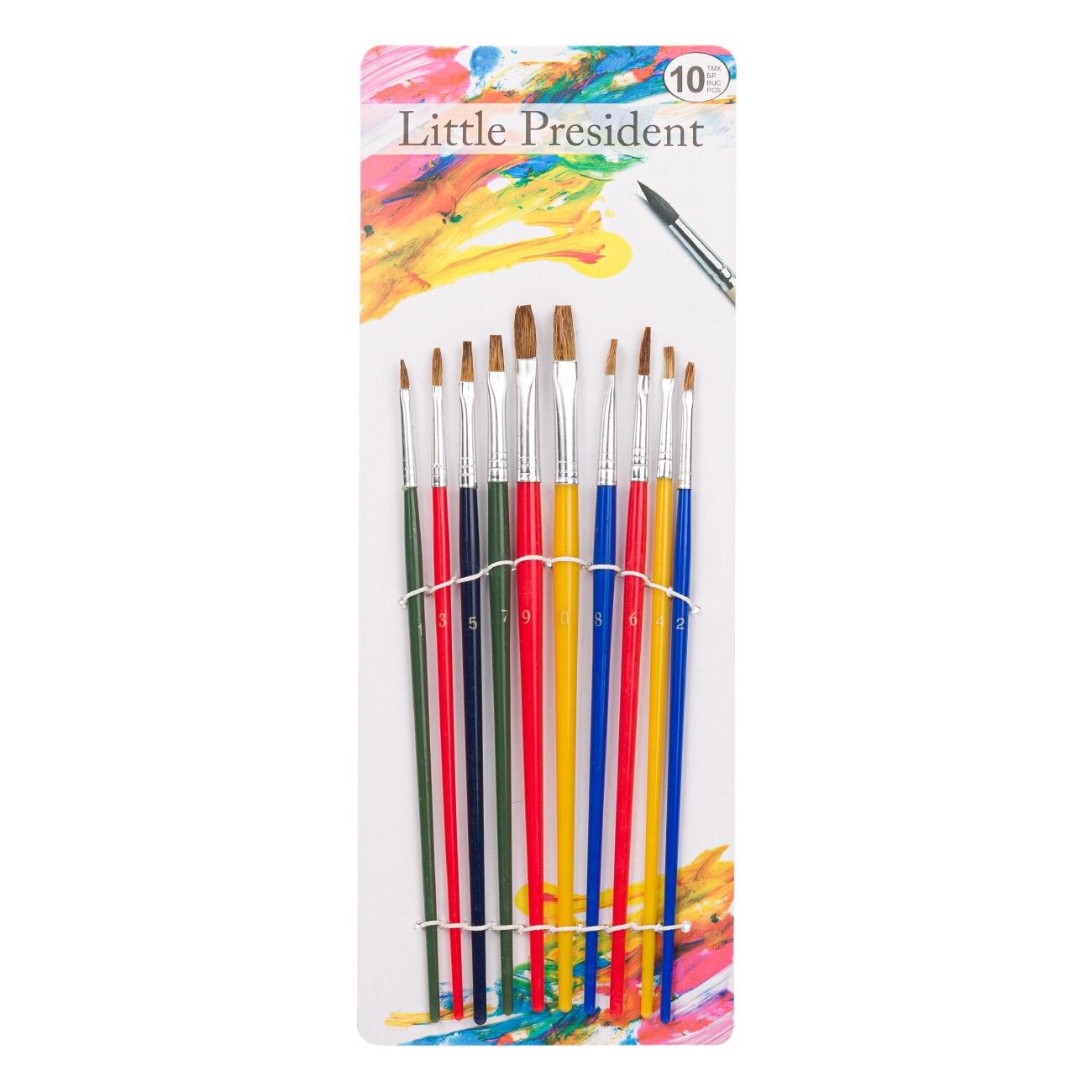 Set 10 pensule, Zola, pentru pictat, multicolore, diferite marimi