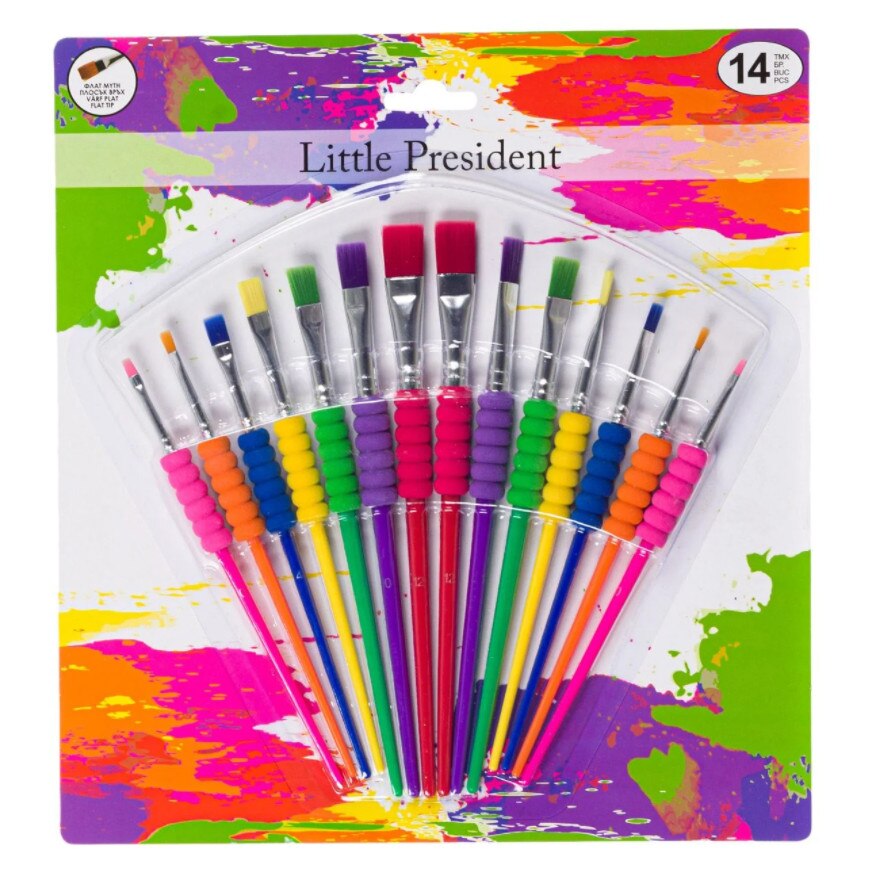 Set 14 pensule, Zola, pentru pictat, multicolore, maner moale, diferite marimi