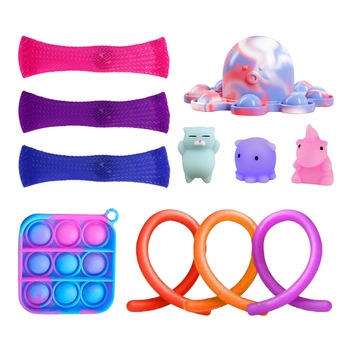 Set 11 Jucarii Zenuk® - Pop It, Squishy Mushy, Monkey Noodles, Fidget Toys, Antistres, Multicolor Set 11 Jucarii Zenuk® - Pop It, Squishy Mushy, Monkey Noodles, Fidget Toys, Antistres, Multicolor