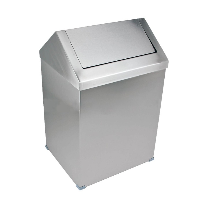 Cos gunoi inox dreptunghiular cu capac batant 36 litri