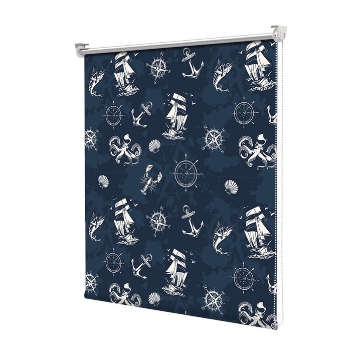 Roleta Art Shade tip Jaluzea cu Rulou si sistem inclus, Art Star, Viata marina, Pattern, Decoratiuni, Latime 115 cm x Inaltime 190 cm