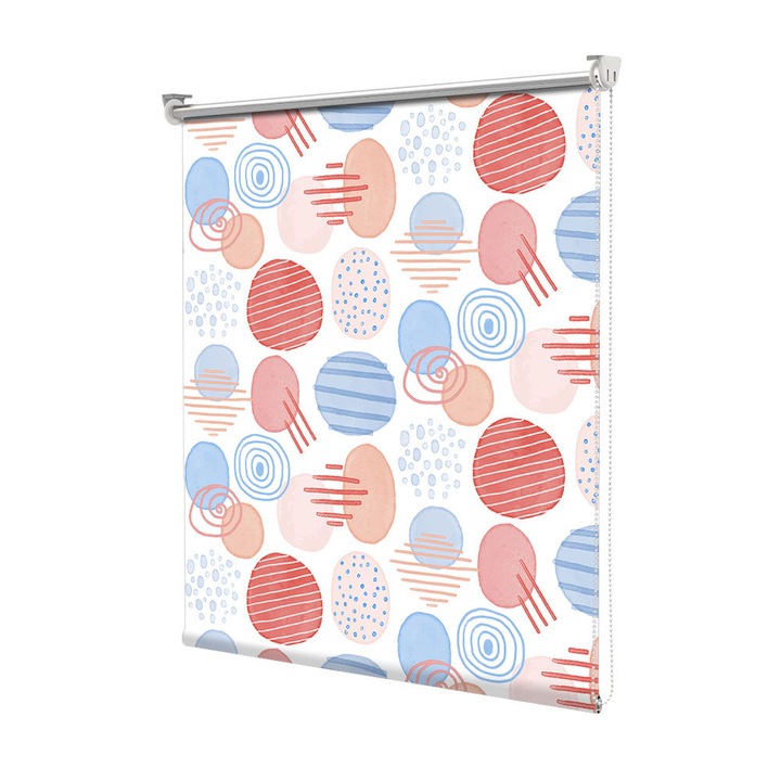 Roleta Art Shade tip Jaluzea cu Rulou si sistem inclus, Art Star, Buline si dungi, Pattern, Decoratiuni, Latime 95 cm x Inaltime 190 cm