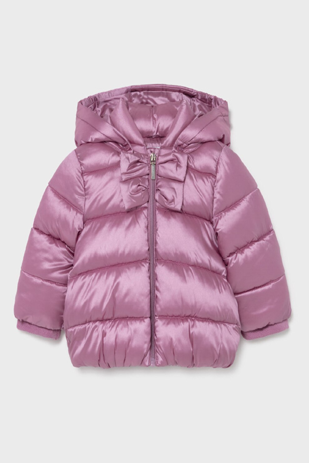 Mayoral, Geaca cu aspect matlasat si gluga detasabila, Roz, 80 CM