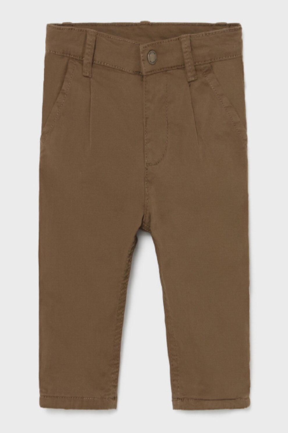 Mayoral, Pantaloni din amestec de lana cu talie ajustabila, Maro caramel