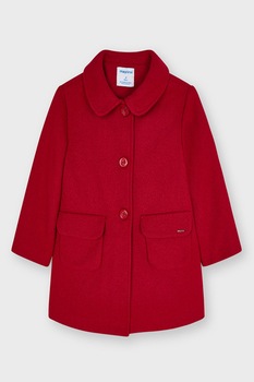 Mayoral, Palton din amestec de lana cu aspect texturat, Rosu Mayoral, Palton din amestec de lana cu aspect texturat, Rosu
