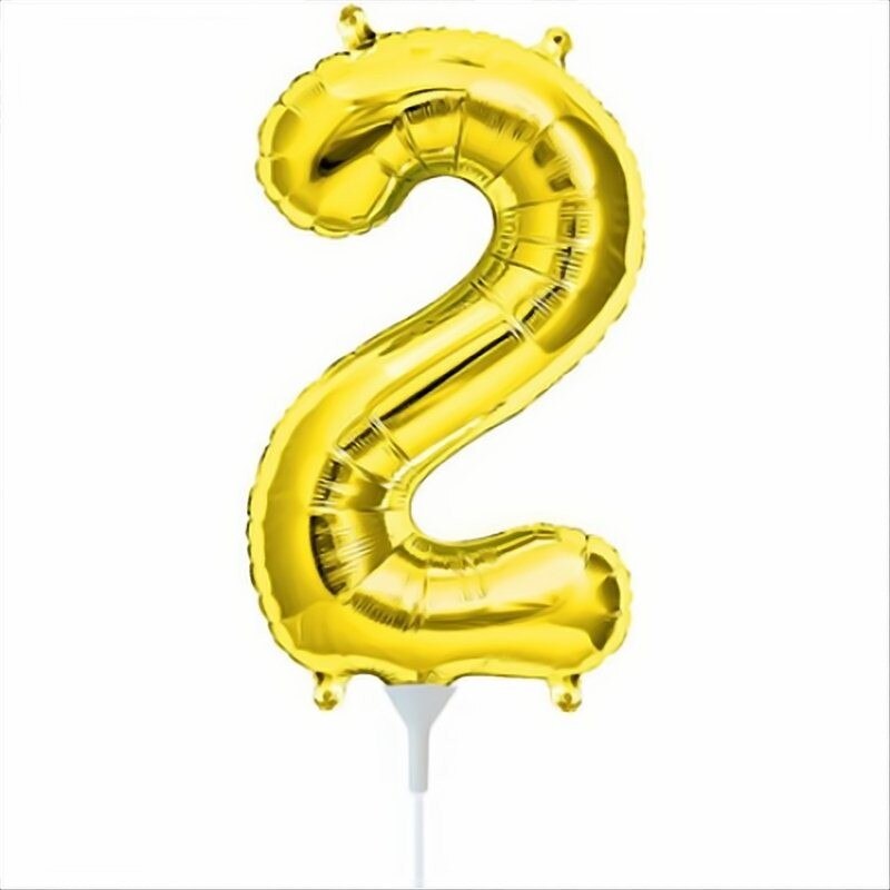 Balon minifigurina cifra 2 auriu (Gold), 41 cm, Amscan 33079