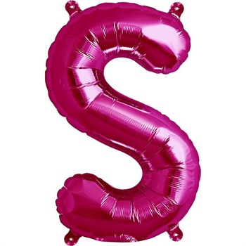 Balon folie litera S mini magenta, 41 cm, Northstar Balon folie litera S mini magenta, 41 cm, Northstar
