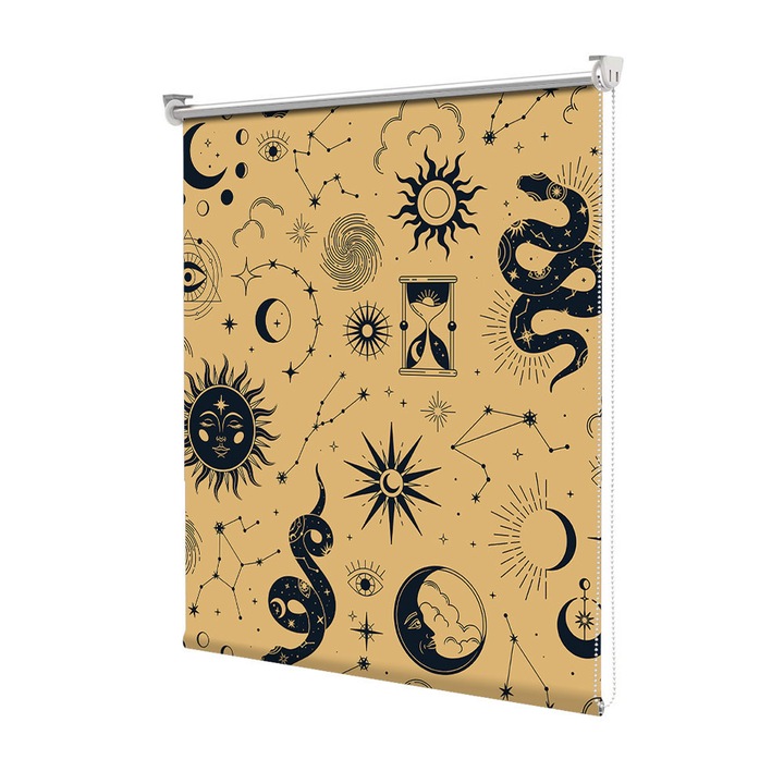 Roleta Art Shade tip Jaluzea cu Rulou si sistem inclus, Art Star, Lume mistica, Pattern, Decoratiuni, Latime 95 cm x Inaltime 190 cm