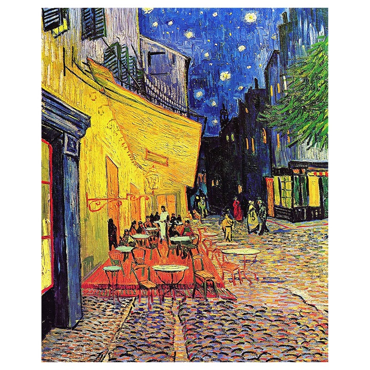 Tablou Legendarte, Café Terrace At Night, Vincent Van Gogh, 40x50 cm, Multicolor