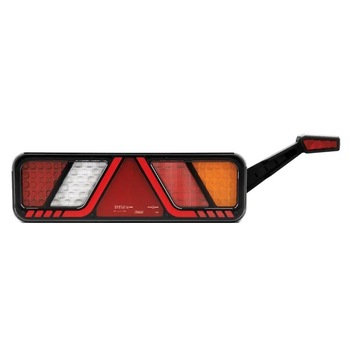 Lampa stop 450x138, 24V, LED, 6 functii, ceata, mers inapoi, cu triunghi si lampa gabarit, stanga, FT-700-146P Fristom Lampa stop 450x138, 24V, LED, 6 functii, ceata, mers inapoi, cu triunghi si lampa gabarit, stanga, FT-700-146P Fristom