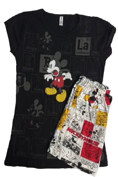 Pijama dama Mickey Chem, Negru
