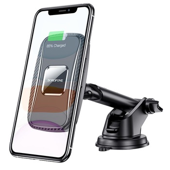 Suport auto Borofone - BH35 magnetic cu incarcare wireless - BLACK Suport auto Borofone - BH35 magnetic cu incarcare wireless - BLACK