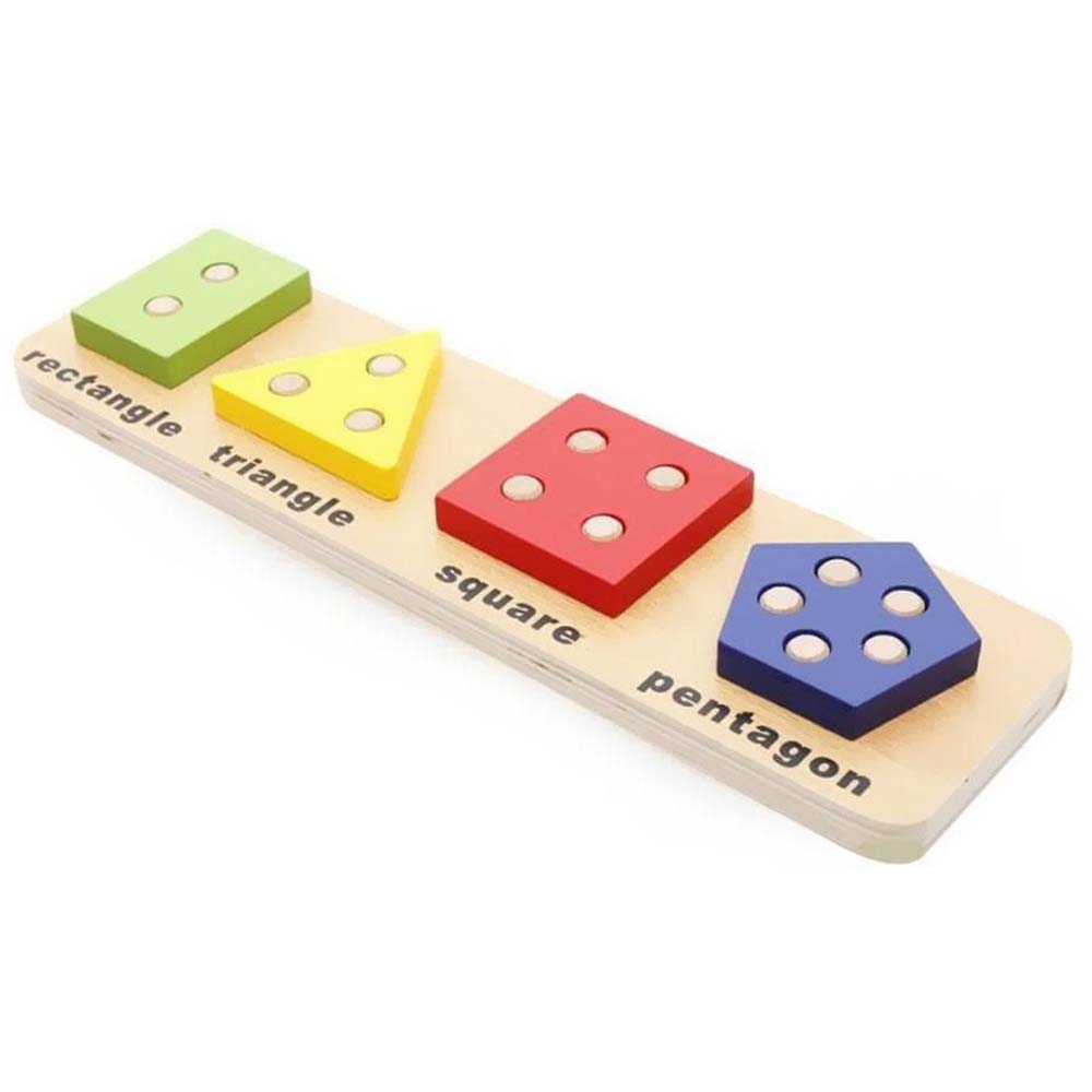 Puzzle Montessori, cu 4 forme geometrice, WD9517-D RCO®