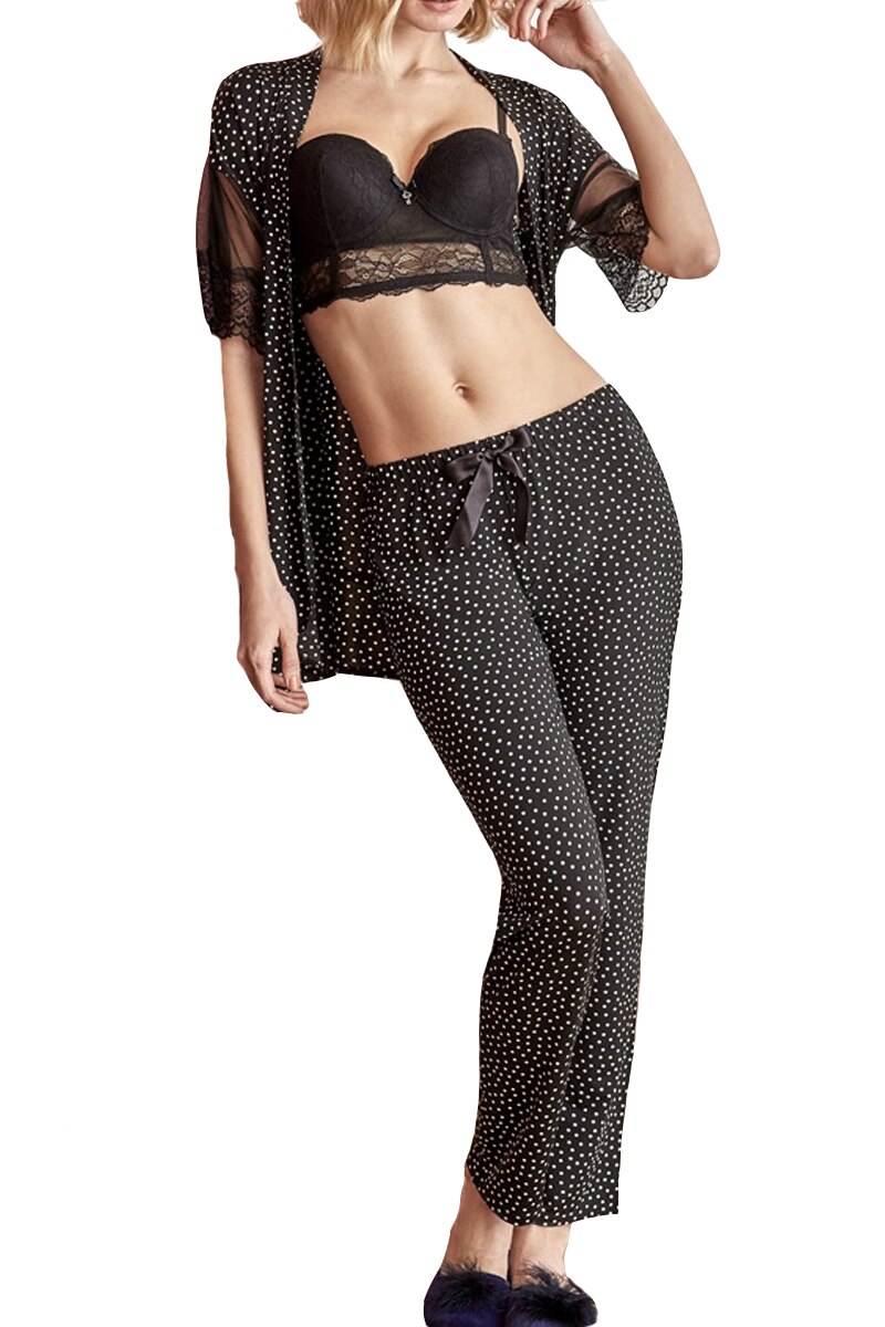 Pijama 2 piese, Jasmin, Negru, 70B-S EU