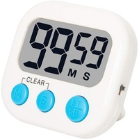 Timer digital pentru bucatarie, Tioialz®, Suport magnetic, Temporizator, Plastic, Alb