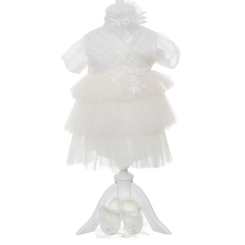 Set Rochita Fairy Princess Eleganta AKU pentru Botez si Aniversari, din 5 piese, Alb 3-6 luni, Lungime 40 cm, AK7405 Set Rochita Fairy Princess Eleganta AKU pentru Botez si Aniversari, din 5 piese, Alb 3-6 luni, Lungime 40 cm, AK7405