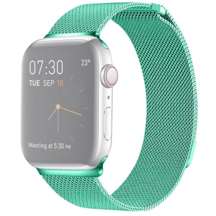 Curea Apple Watch, Milanese Loop, Compatibila cu Apple Watch 1/2/3/4/5/6/SE/Nike+, 40 mm, Verde menta