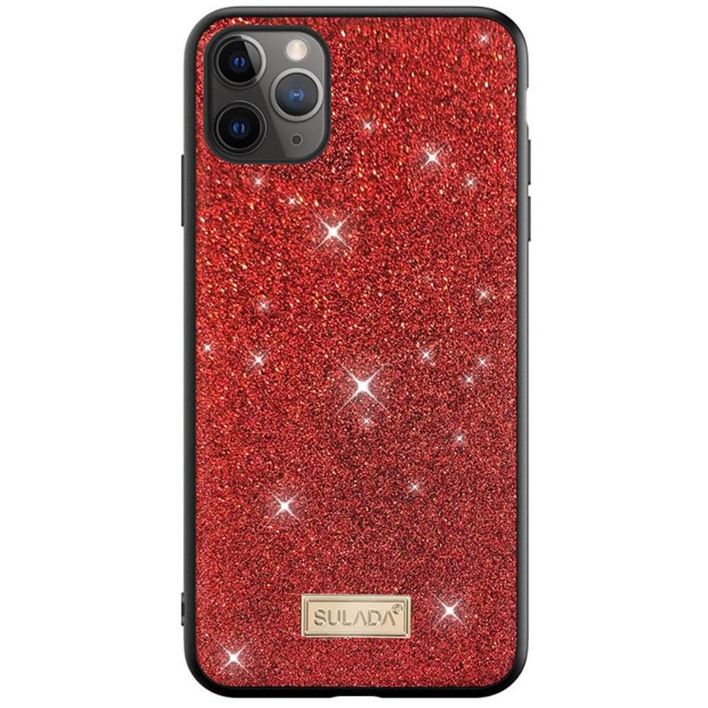 Husa compatibila iPhone 12 / 12 Pro, Dazzling Glitter / Sclipici, Sulada, Rosu