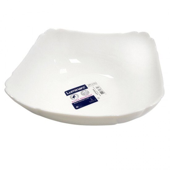 Bol opal alb,patrat,18cm