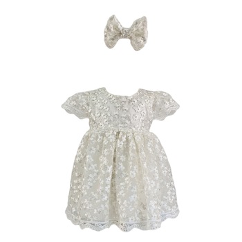 Rochie botez cu maneca scurta, culoare alba, varsta 0-3 luni Rochie botez cu maneca scurta, culoare alba, varsta 0-3 luni