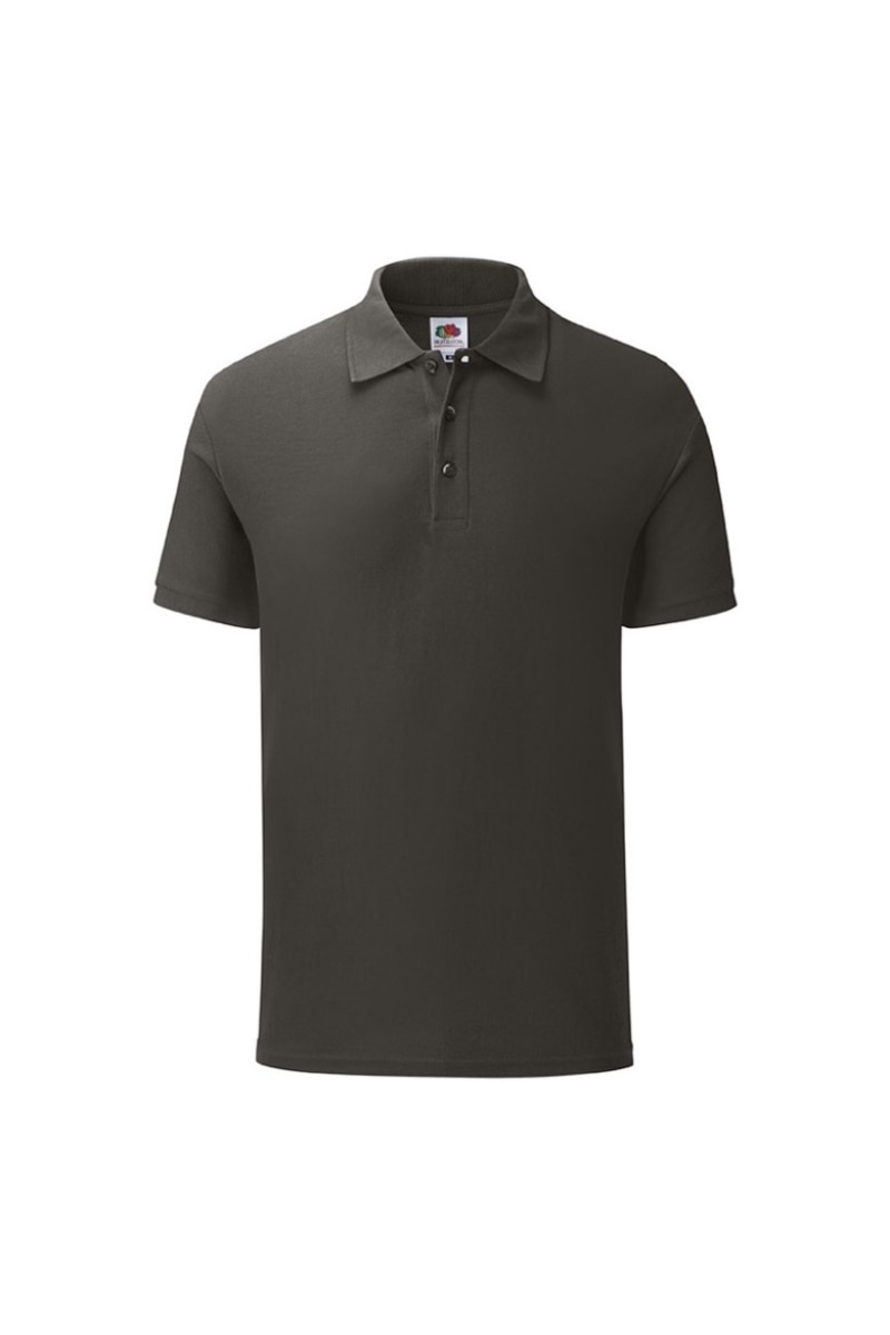 Tricou Fruit of the Loom Iconic Polo, Bumbac, Simplu, Gri inchis