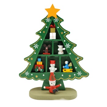Decoratiune Craciun, Brad, Verde, 3 randuri cu ornamente, 12 cm x 18 cm, Lemn, Flippy Decoratiune Craciun, Brad, Verde, 3 randuri cu ornamente, 12 cm x 18 cm, Lemn, Flippy