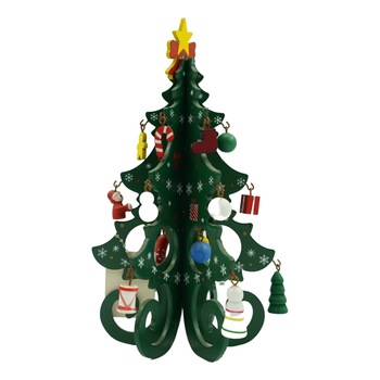 Decoratiune Craciun, Brad, Verde, 6 cavitati cu ornamente, 12 cm x 20 cm, Lemn, Flippy Decoratiune Craciun, Brad, Verde, 6 cavitati cu ornamente, 12 cm x 20 cm, Lemn, Flippy