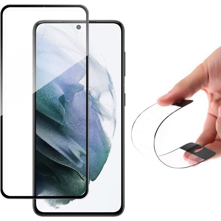 Протектор Wozinsky Full Cover Flexi Nano Glass за Samsung Galaxy S21 Plus 5G, черен