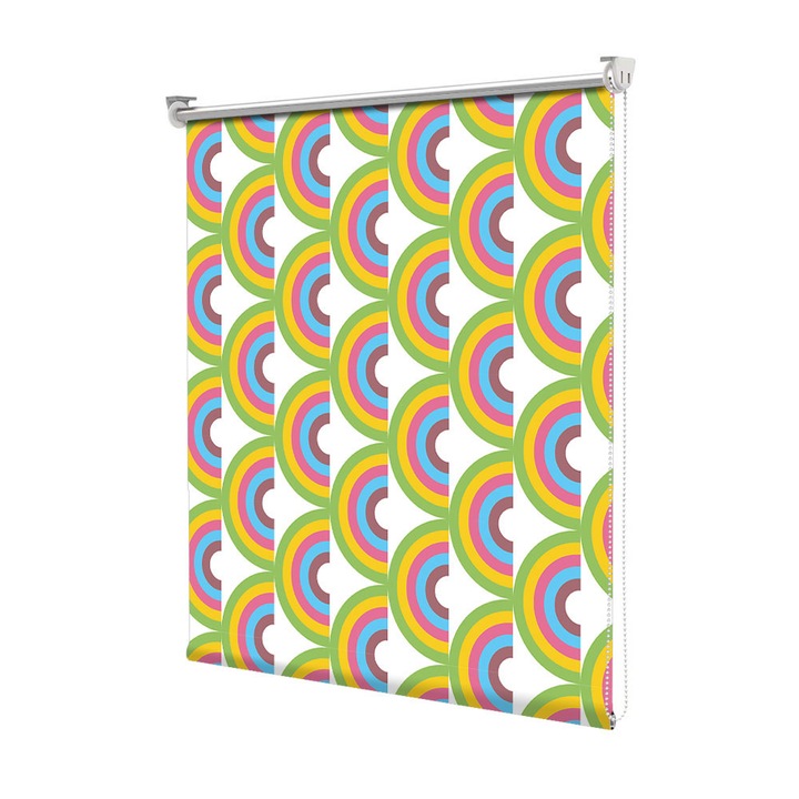 Roleta Art Shade tip Jaluzea cu Rulou si sistem inclus, Art Star, Curcubeie alaturate, Pattern, Decoratiuni, Latime 50 cm x Inaltime 250 cm