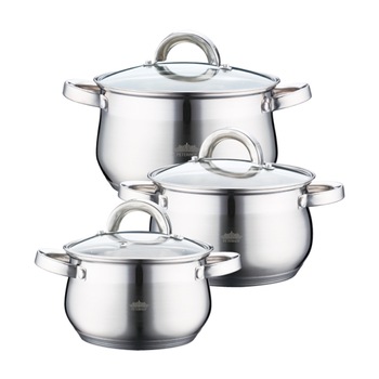 Set 6 piese, cratite inox cu capac Peterhof PH-15759 , 2.1 L, 2.9 L, 3.9 L Set 6 piese, cratite inox cu capac Peterhof PH-15759 , 2.1 L, 2.9 L, 3.9 L