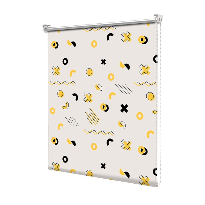 Roleta Art Shade tip Jaluzea cu Rulou si sistem inclus, Art Star, Cercuri traversate de linii, Pattern, Decoratiuni, Latime 50 cm x Inaltime 250 cm
