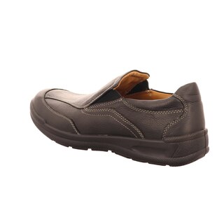 Jomos Scarpe Basse Uomo In Pelle Nera, Aircomfort, Suola In PU, Larghezza K, Chiusura Laterale, Taglia 43 EU